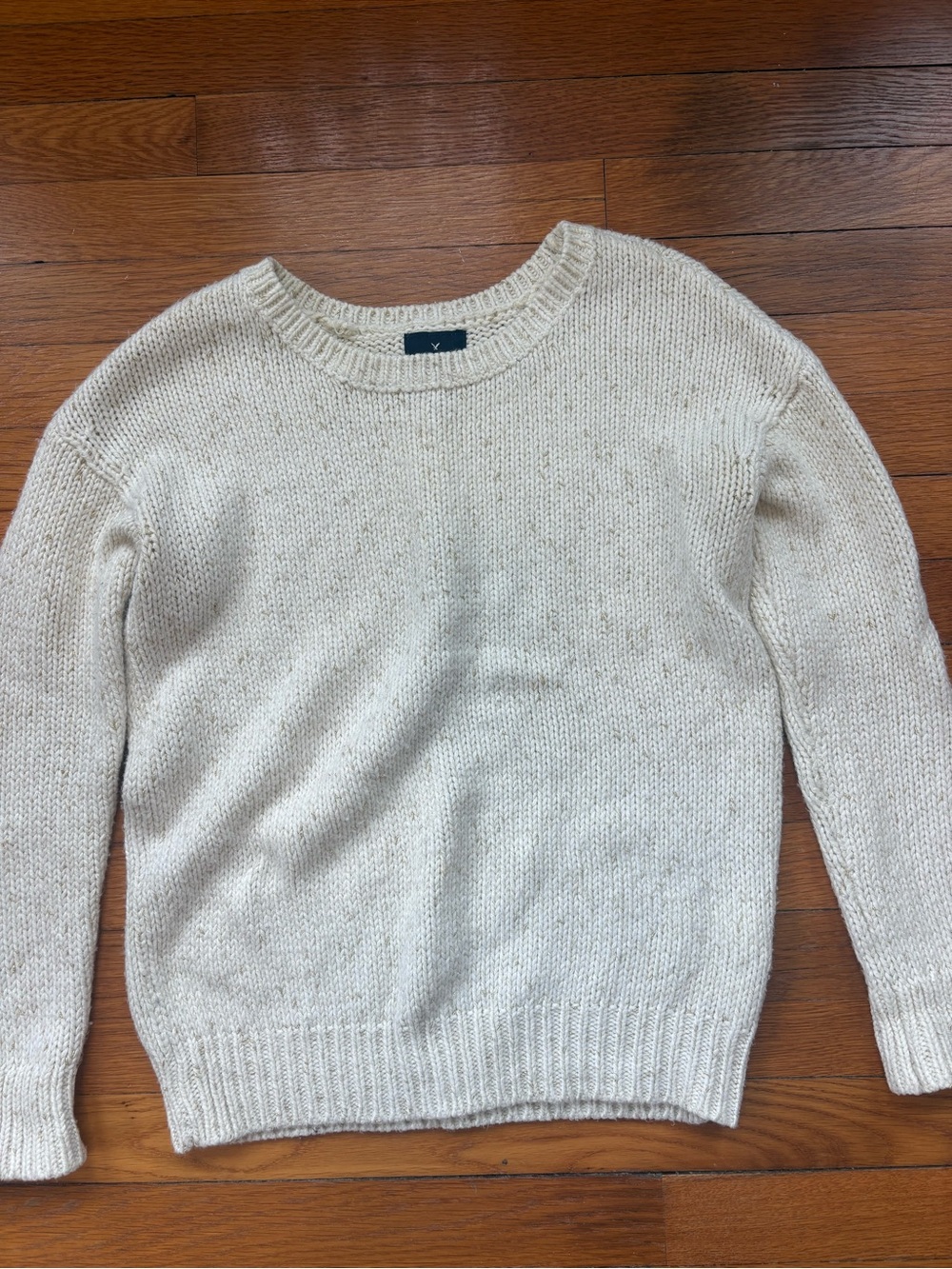 American Eagle Outfitters Cream Crewneck Sweater